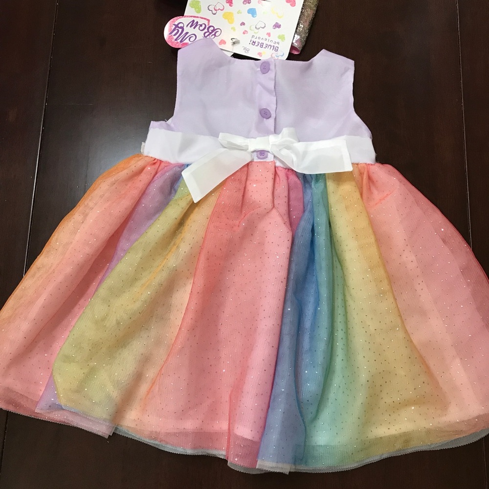 Sold 🚫 Rainbow Dress and Bow Set 💛💚💙💜❤️ - Picture 5 of 6